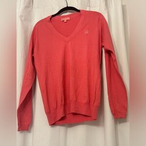 EUC Magnolia Lane Master’s Coral V Neck Sweater